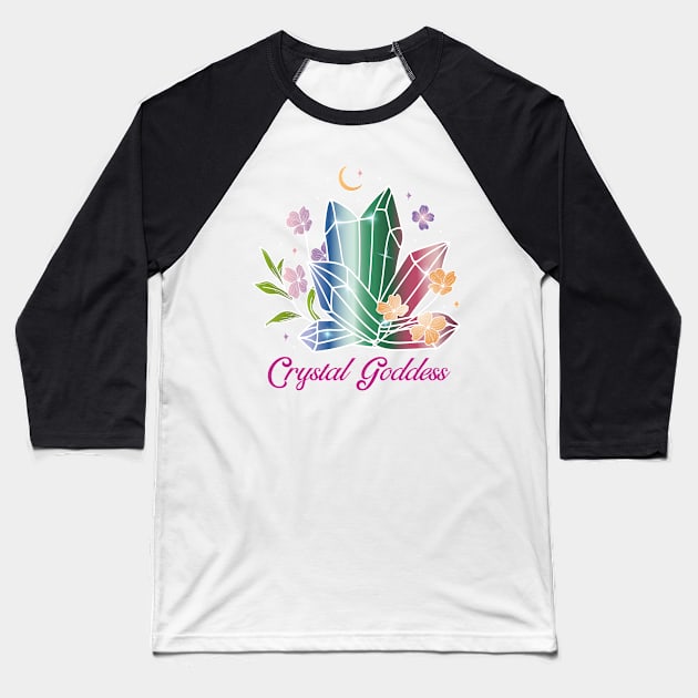 Crystal Goddess Baseball T-Shirt by ArtbyLaVonne